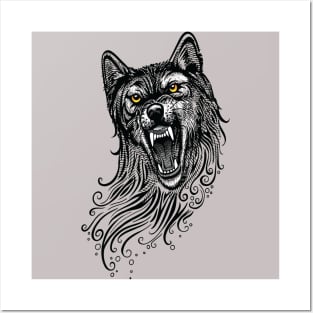 Wolf hand drawing decoration Posters and Art